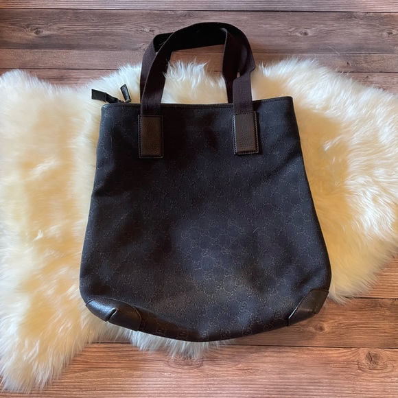 Gucci | Vintage GG Monogram Tote Bag | Brown - Picture 5 of 12